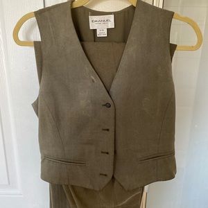 Vintage Emanuel Ungaro Sage Vest and Pant Set Women’s US Size 6